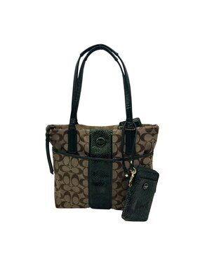 Coach | Bags | Coach Turn Lock Totepurse 38323 Black Cross Grain